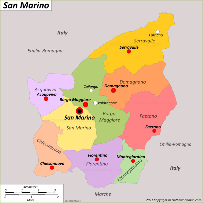 San Marino Map Detailed Maps of Most Serene Republic of San Marino