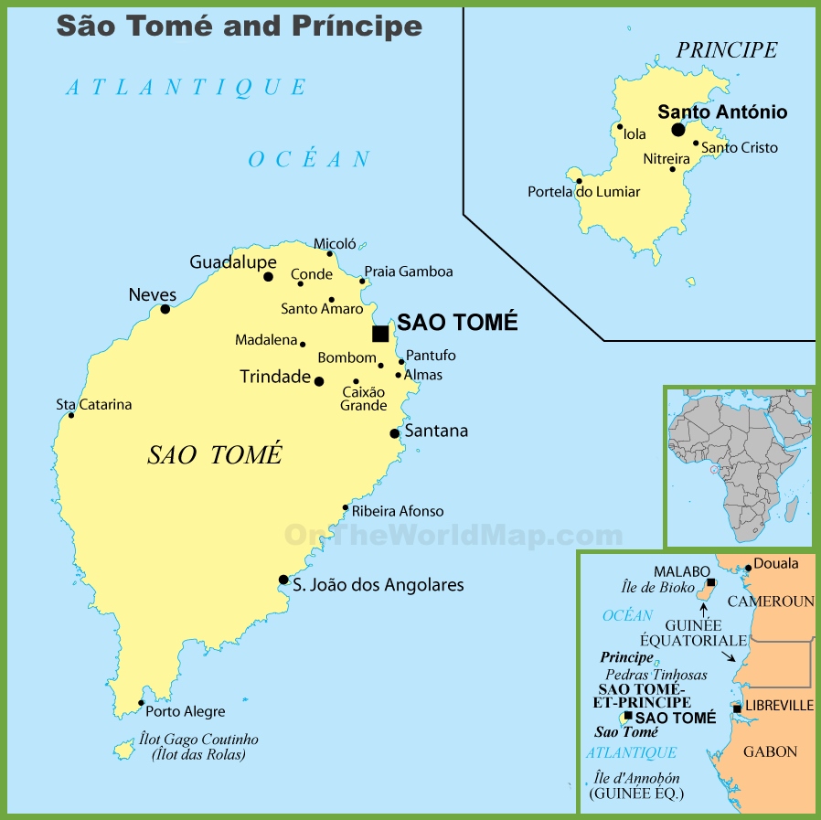 Sao Tome and Principe political map - Ontheworldmap.com