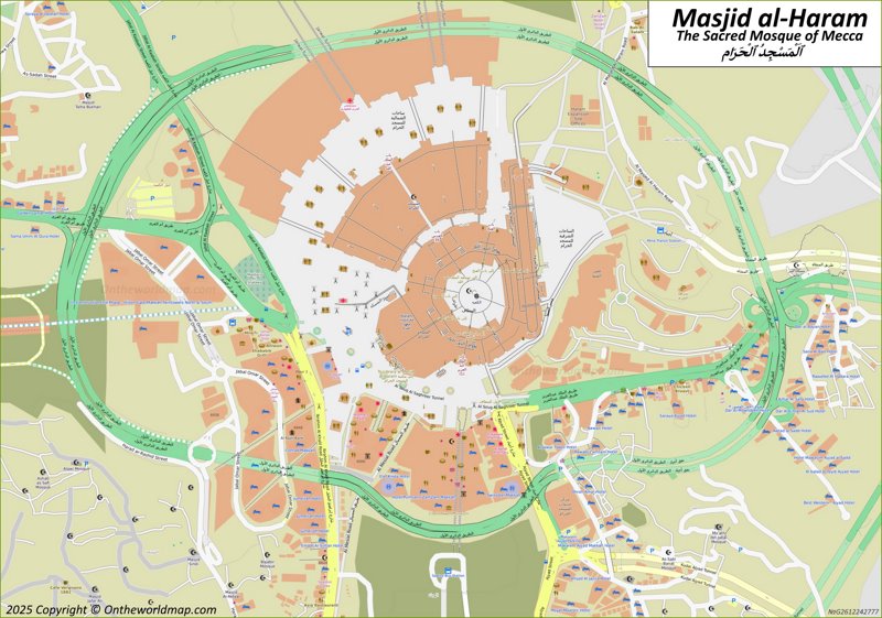 Map of Masjid al-Haram (The Great Mosque of Mecca)