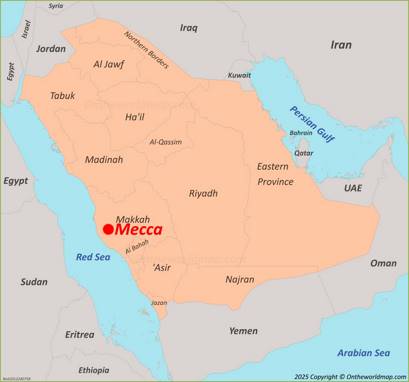 Mecca Location Map