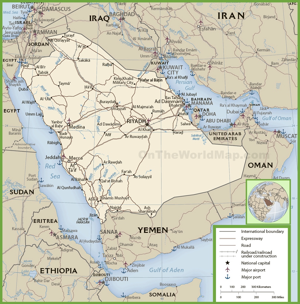 Saudi Arabia political map - Ontheworldmap.com