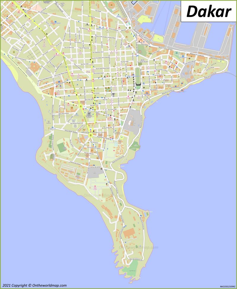 Dakar Old Town Map