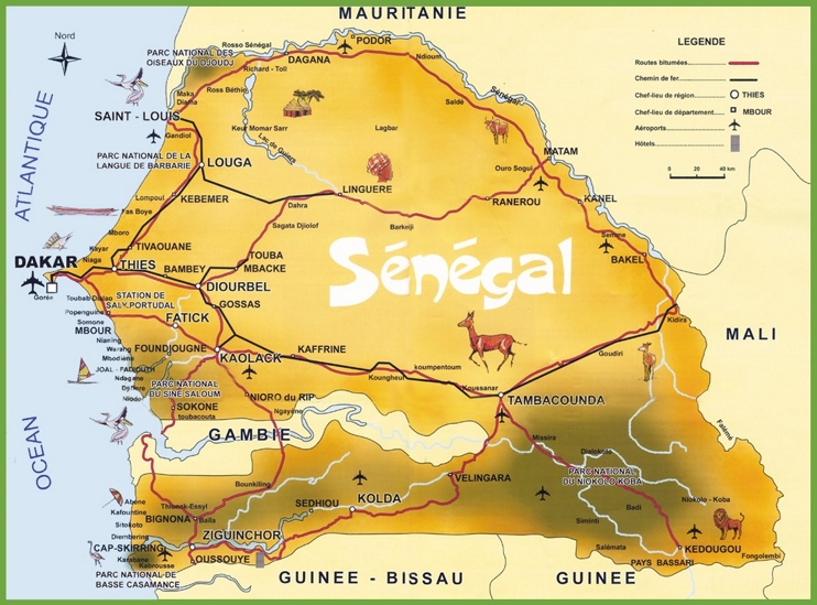 Senegal tourist map