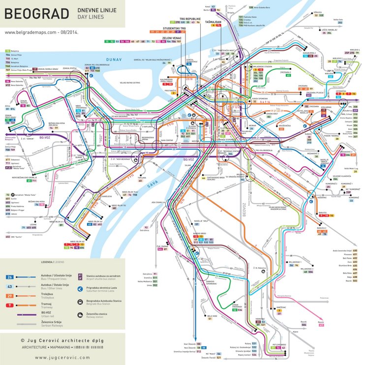 Belgrade Bus and Tram Map