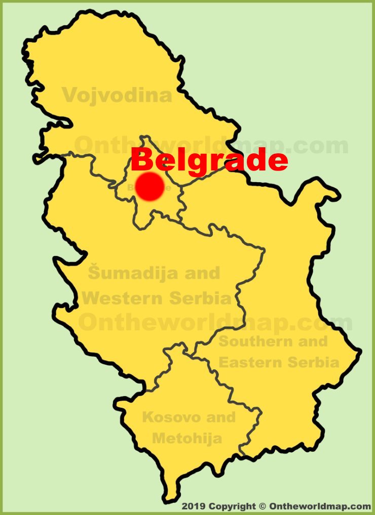 Belgrade location on the Serbia map