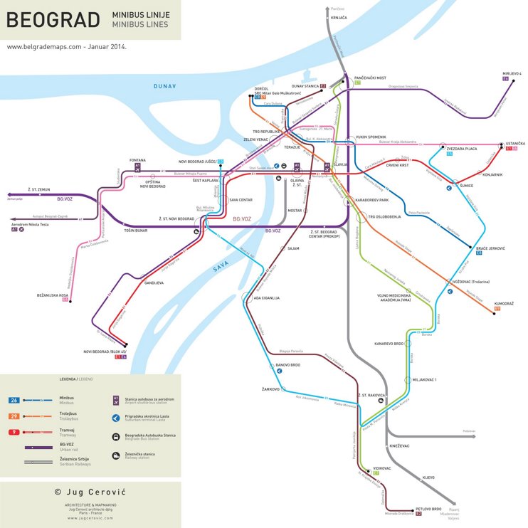 Belgrade Minibus Map