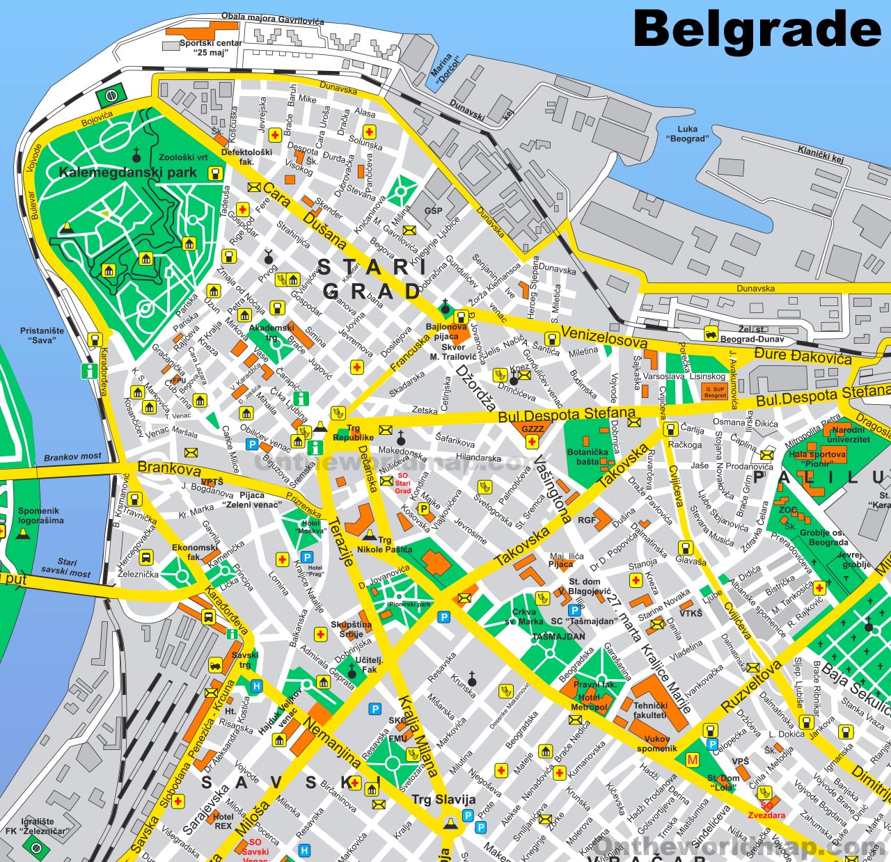belgrade tourist attractions map