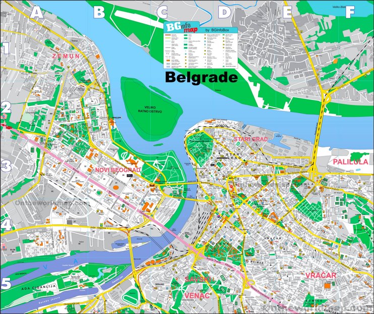 Belgrade Tourist Map