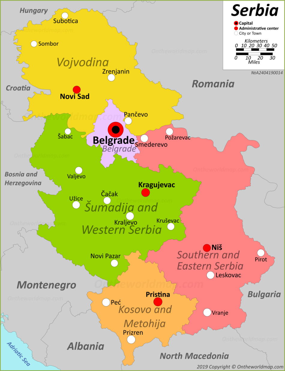 Map Of Serbia 950 