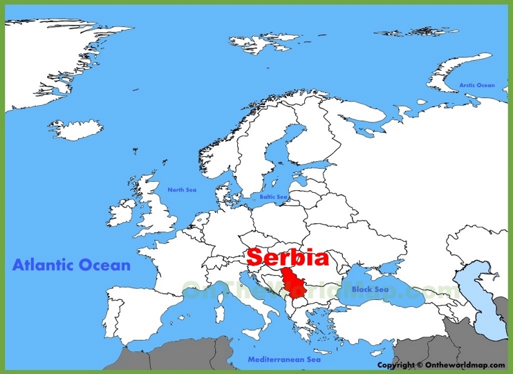 Serbia location on the Europe map