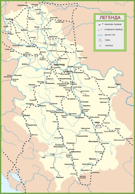 Serbia railway map