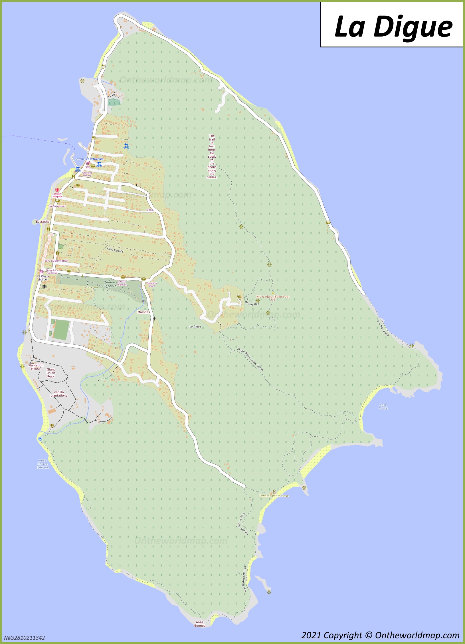 Map of La Digue