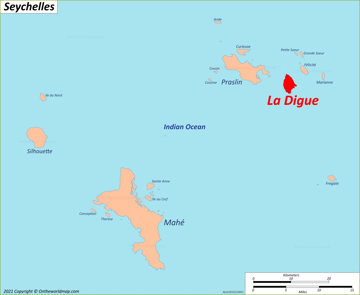 La Digue Location Map