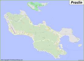 Map of Praslin Island