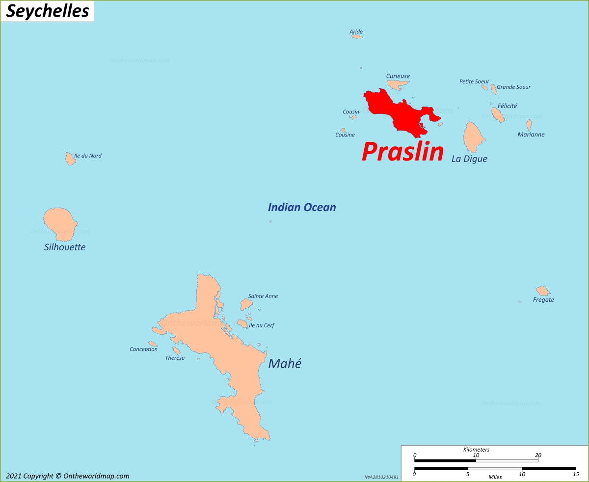 Praslin Location Map