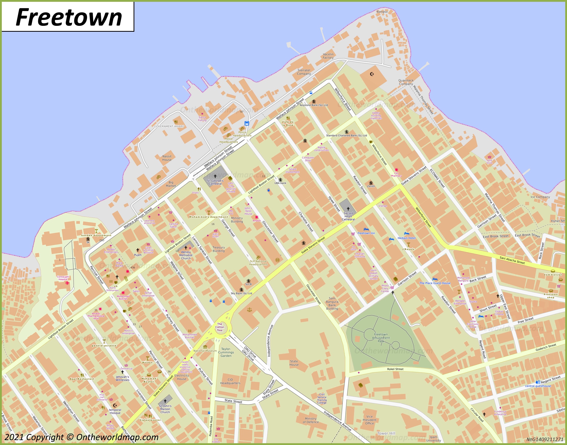 Freetown City Center Map