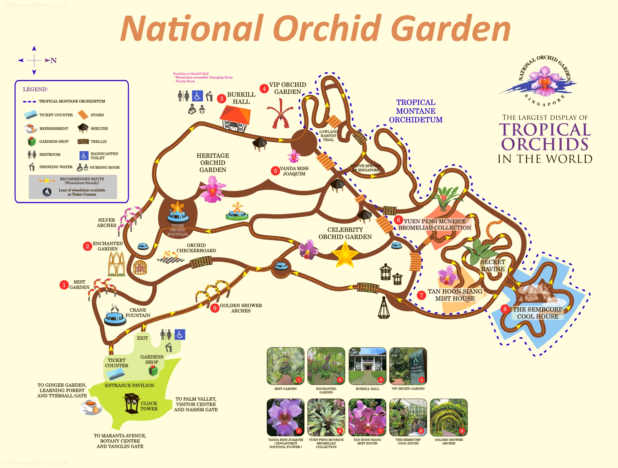 National Orchid Garden Map Singapore