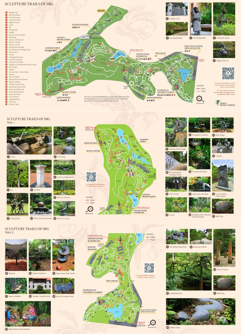 Singapore Botanic Gardens Sculpture Map