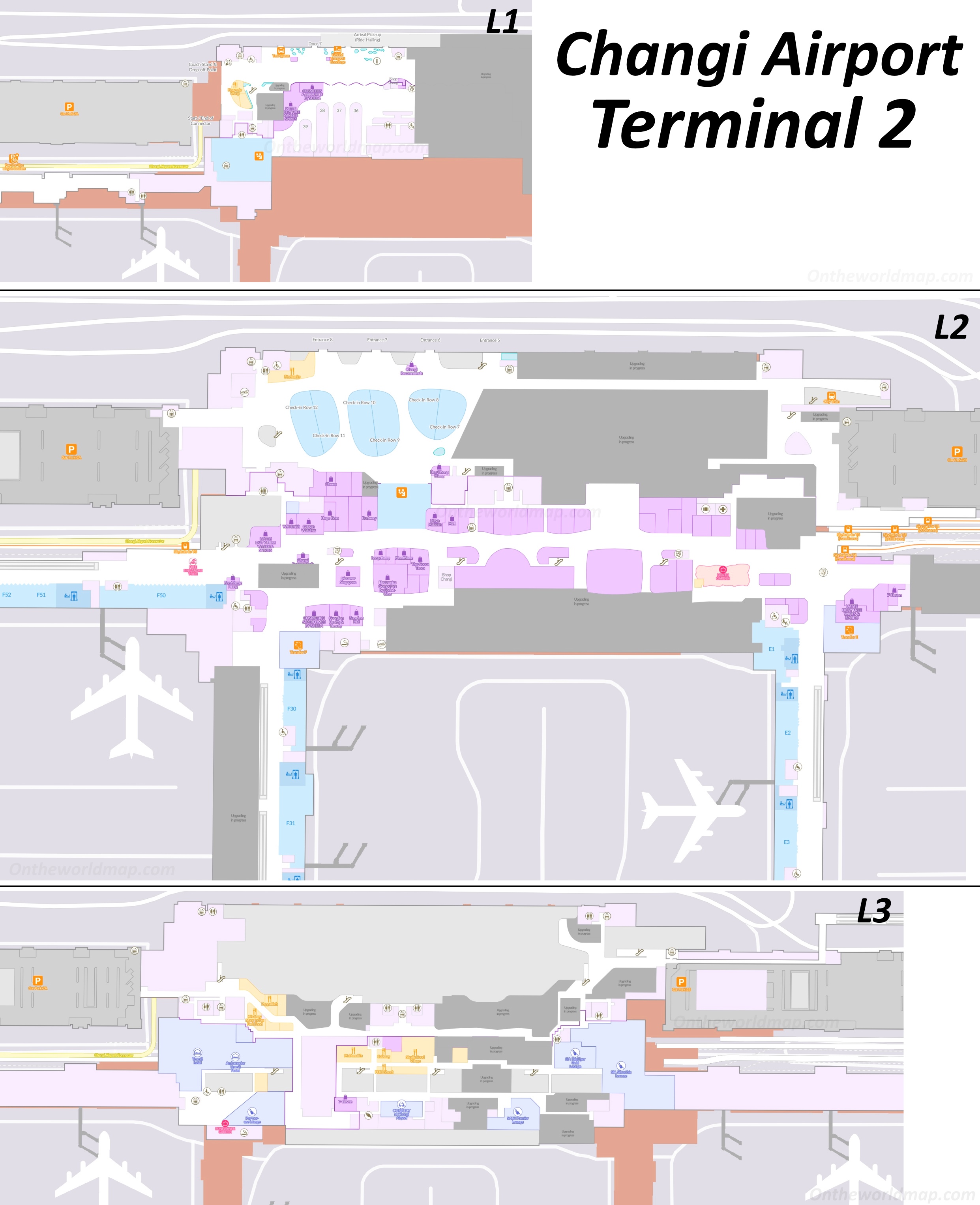 Changi Airport Terminal 2 Map | Singapore - Ontheworldmap.com