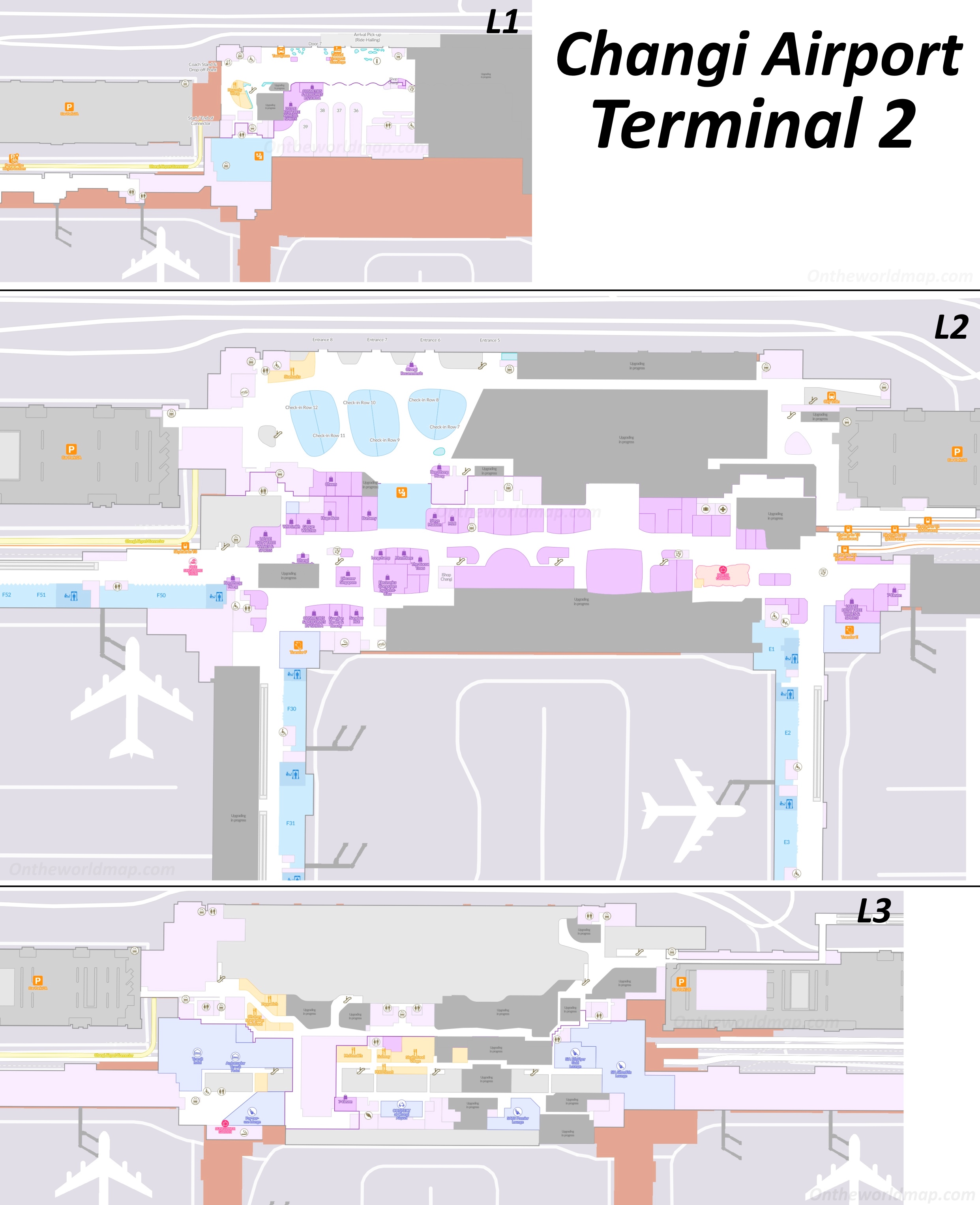 Changi Airport Terminal 2 Map Singapore Ontheworldmap Com   Terminal 2 