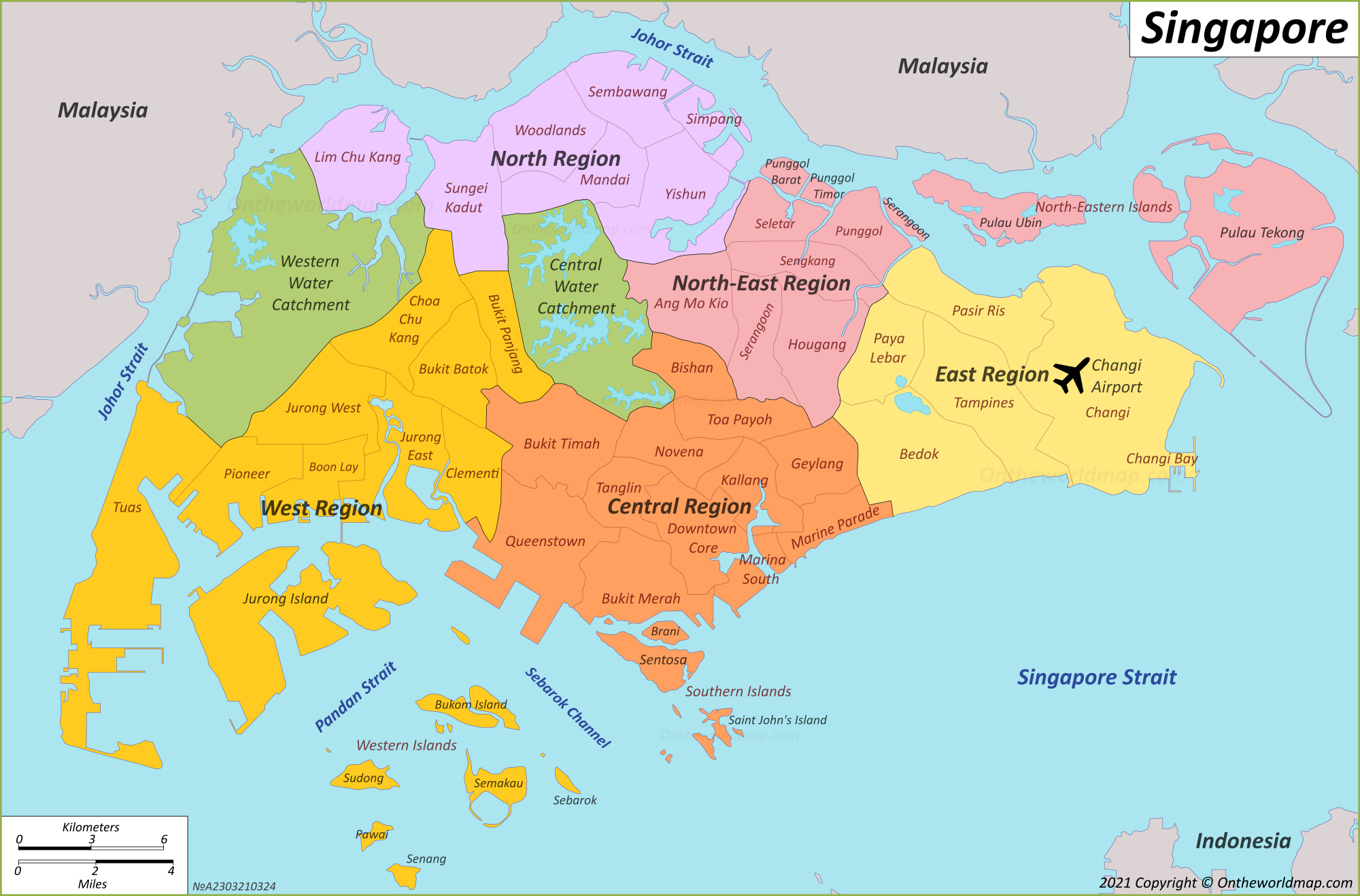 Large Location Map Of Singapore Singapore Asia Mapsland Maps Of - Gambaran