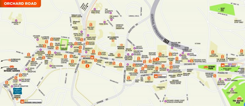 Orchard Road Shopping Map