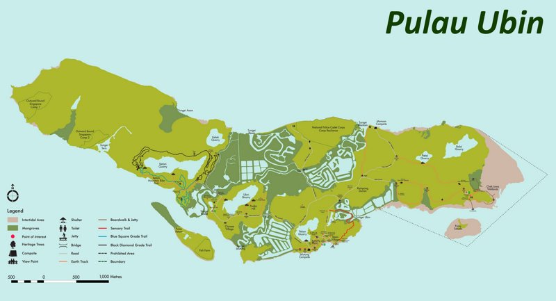 Pulau Ubin Tourist Map | Singapore - Ontheworldmap.com