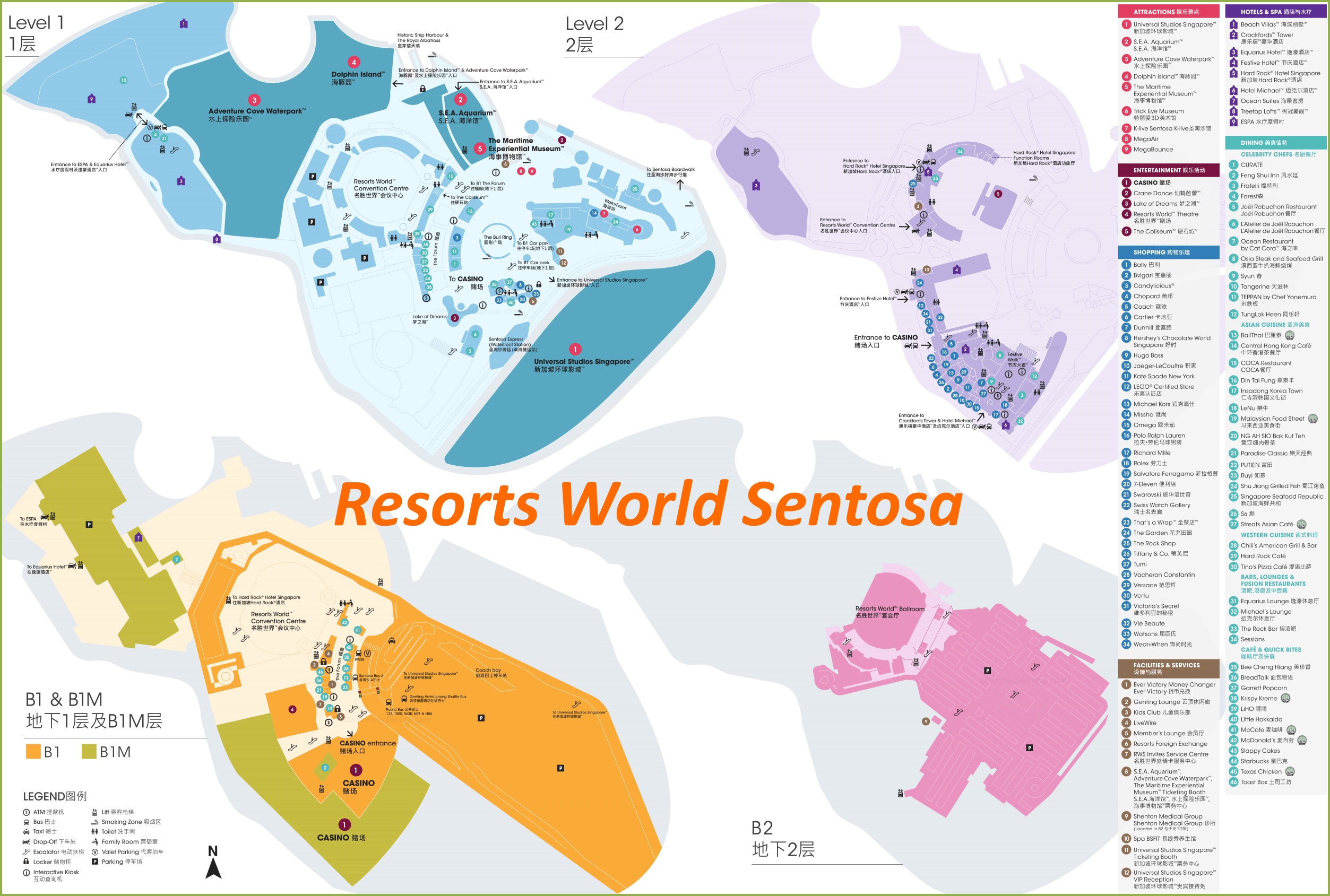 Resorts World Sentosa Map Sentosa Singapore Ontheworldmap 24225 | The ...