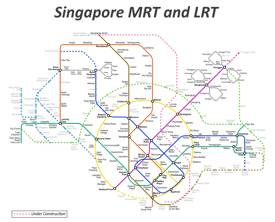 Singapore MRT And LRT Map