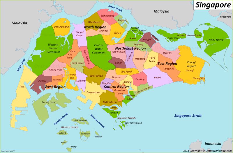 Singapore political map