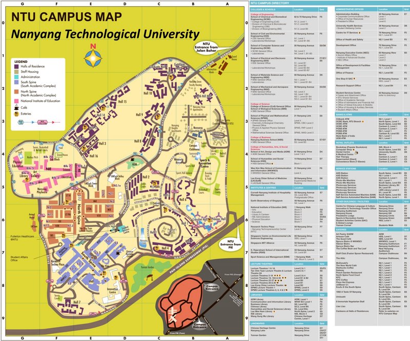 Nanyang Technological University Map Singapore