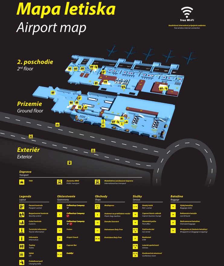 Bratislava Airport Map