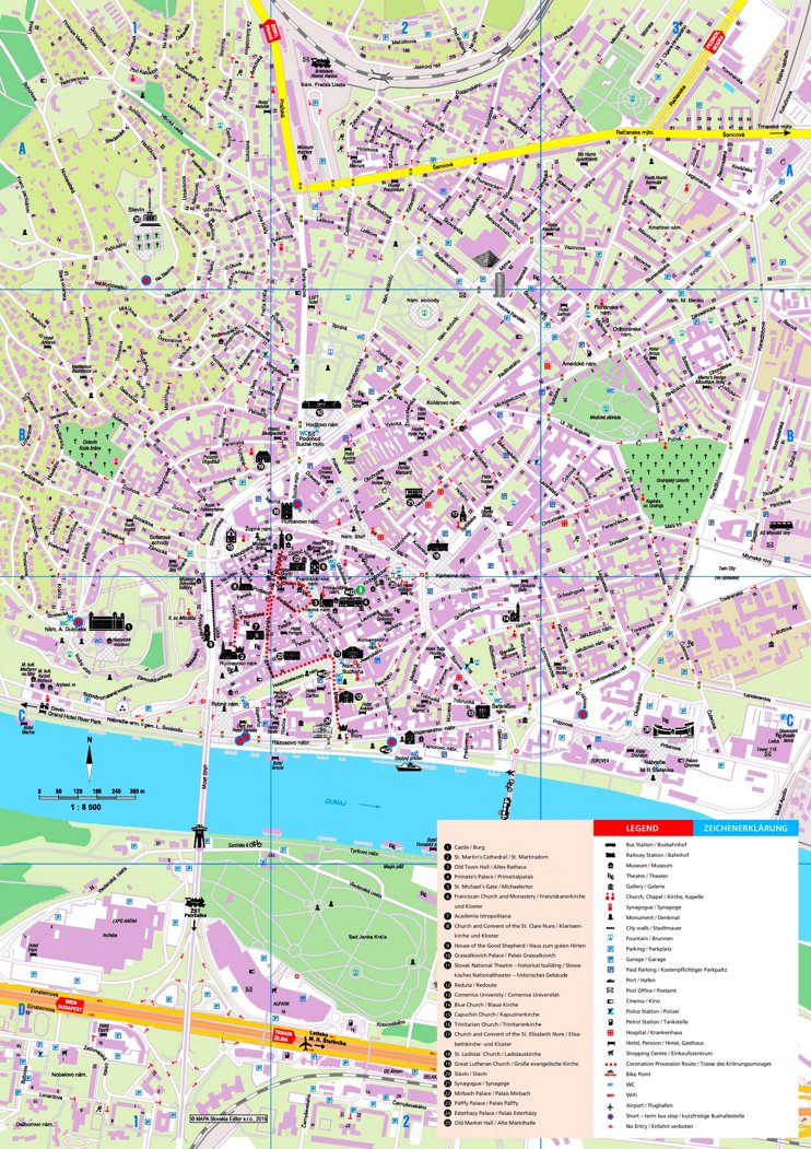 Bratislava sightseeing map
