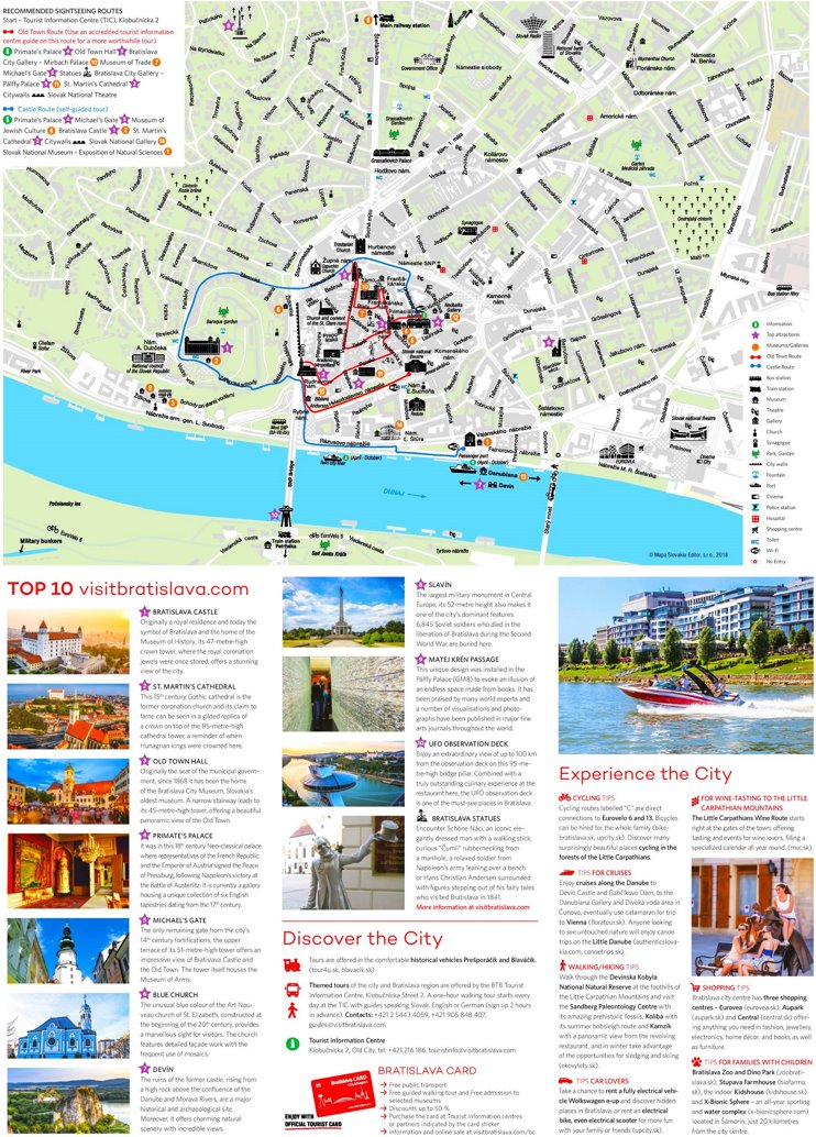 Bratislava tourist attractions map
