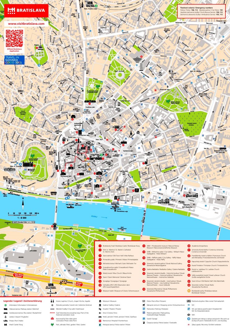 Bratislava tourist map