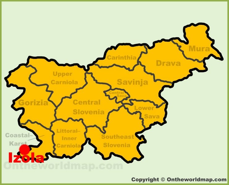 Izola location on the Slovenia Map