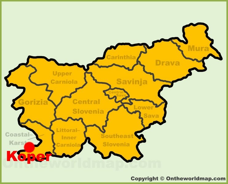 Koper location on the Slovenia Map