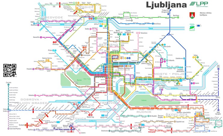 Ljubljana Passenger Transport Map
