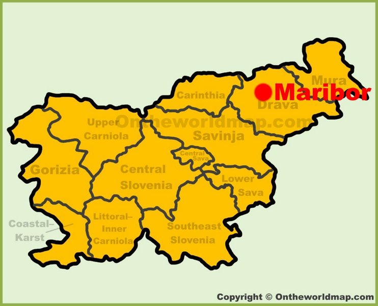 Maribor location on the Slovenia Map