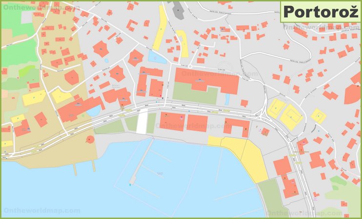 Portorož town center map