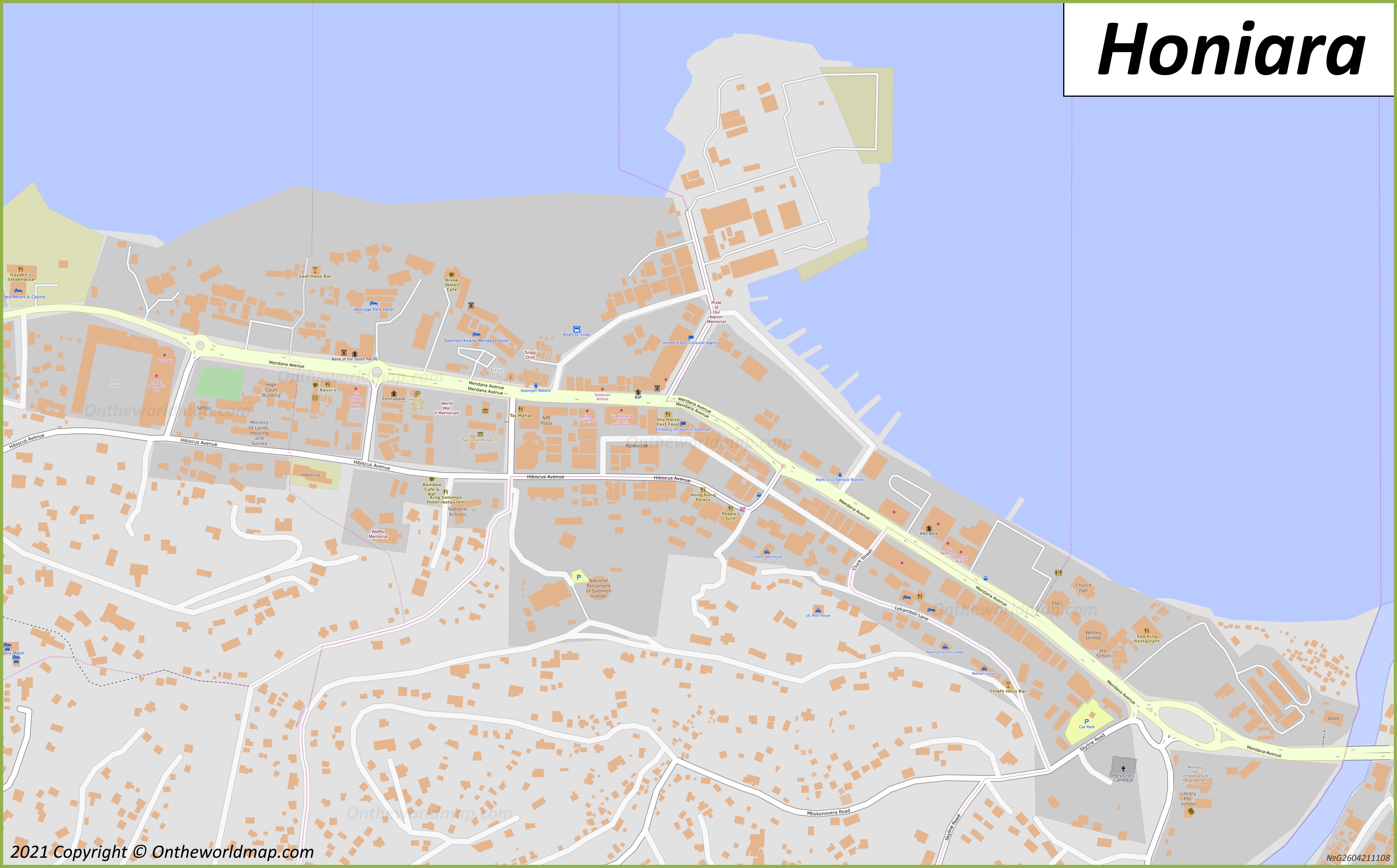 Honiara City Center Map