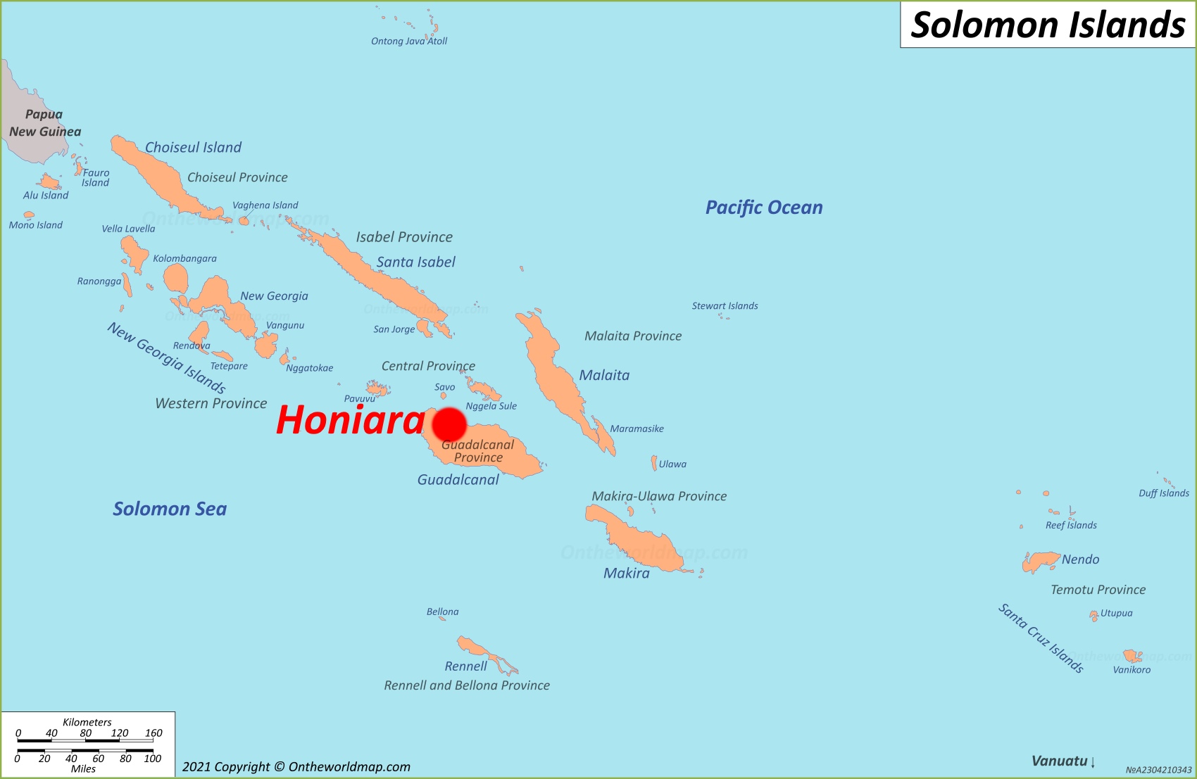 Honiara Location Map
