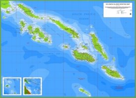 Large detailed map of Solomon Islands