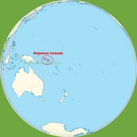 Solomon Islands location on the Pacific Ocean map
