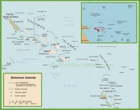 Solomon Islands political map