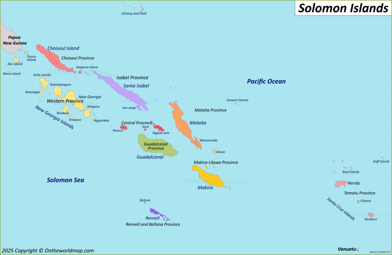 Solomon Islands political map