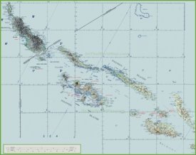 Topographic map of Solomon Islands