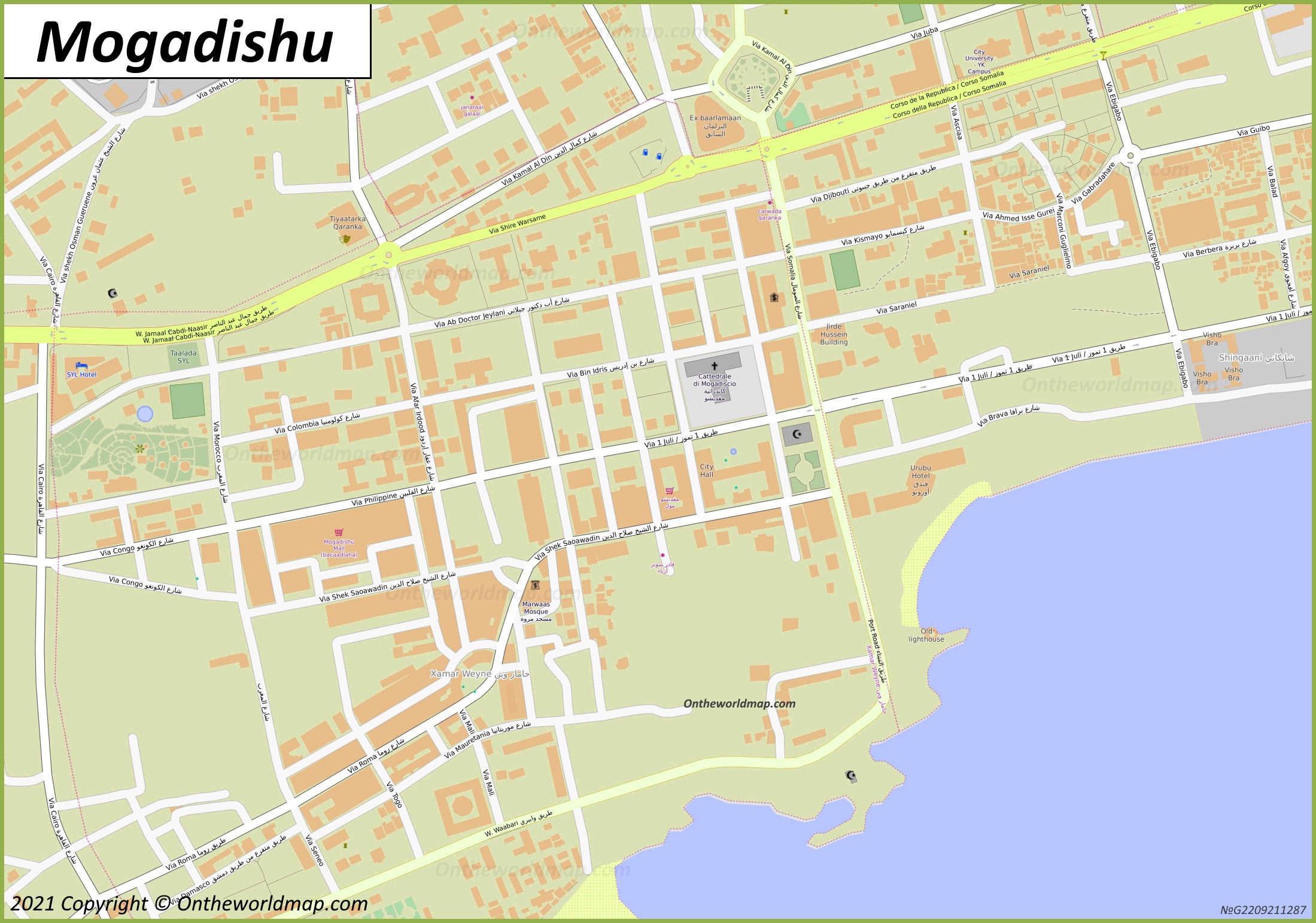 Mogadishu Old Town Map