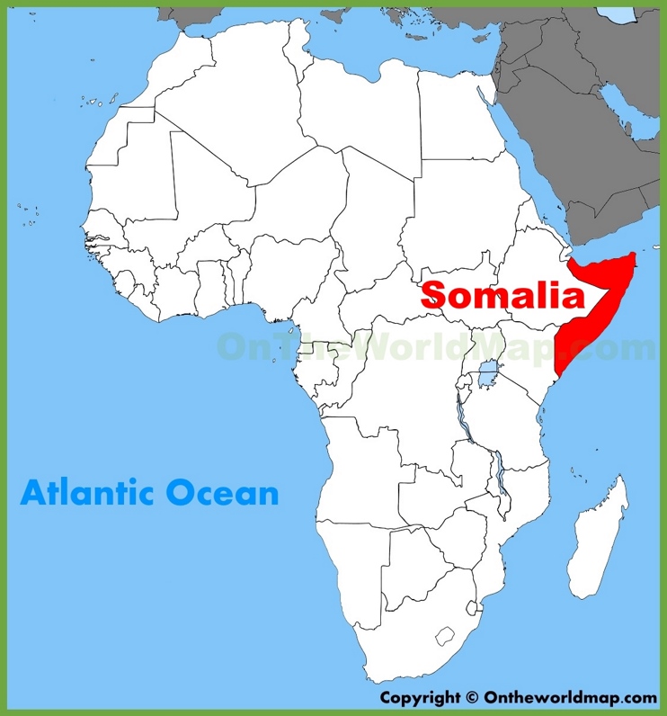 Somalia location on the Africa map