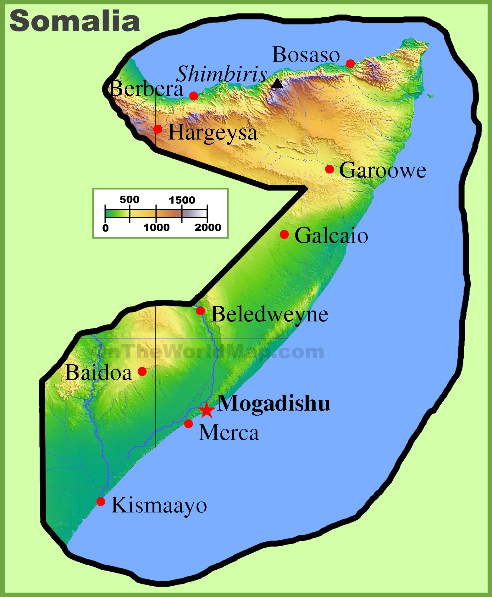 Somalia Physical Map 26000 | Hot Sex Picture